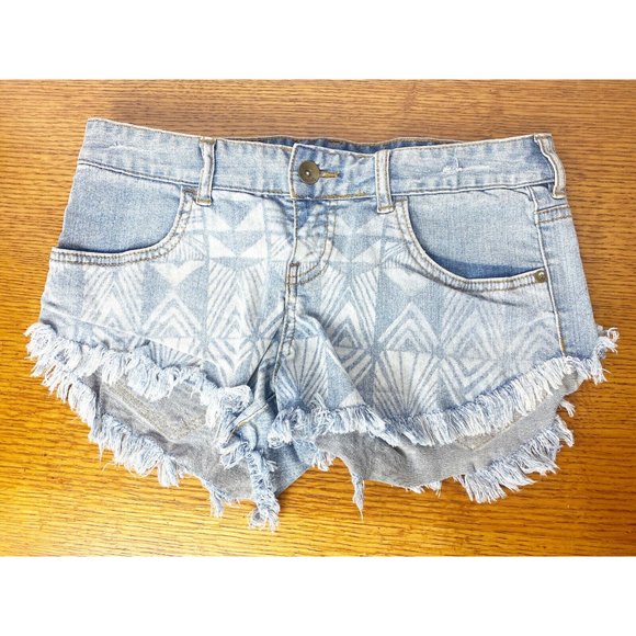 Billabong Sz 27 Denim Jean Cutoff Shorts Laneway - Picture 2 of 11